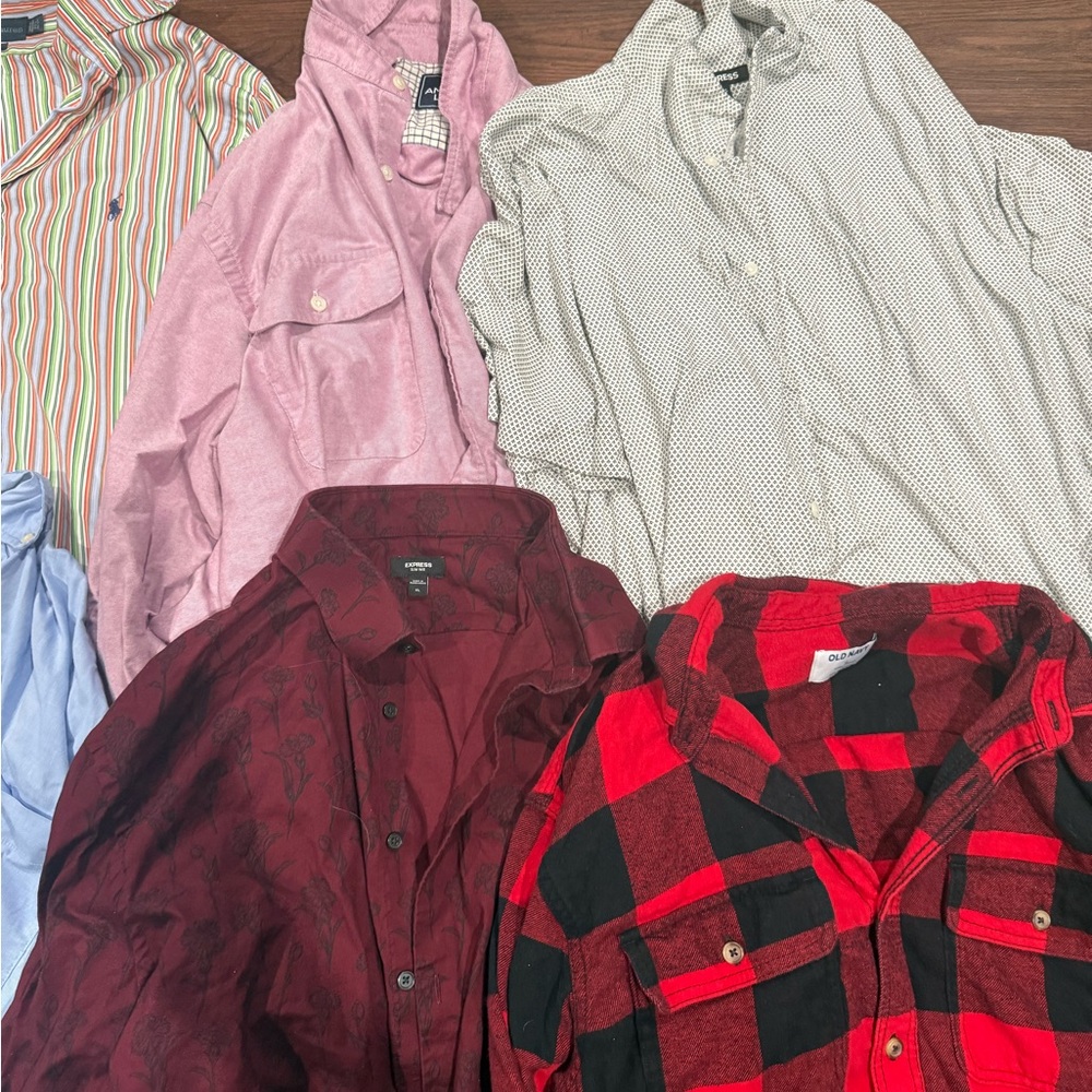 Men’s Brand Name Clothing Lot – 20 Pc Button-Down Shirts & Sweaters Size XL-XXL - Picture 2 of 10